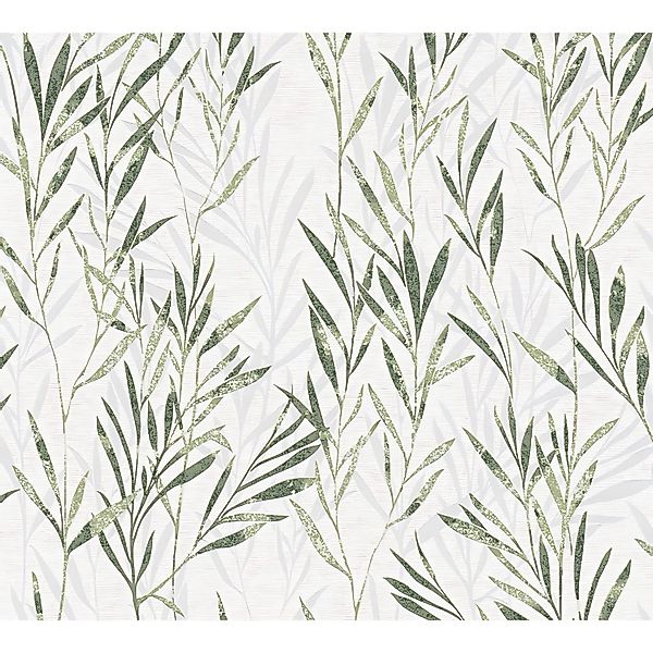 PROFHOME 367123-GU Blumen Tapete Natur Matt Grün Weiß 0,53 m x 10,05 m 5,33 günstig online kaufen