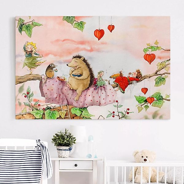 Leinwandbild Kinderzimmer - Querformat Erdbeerinchen Erdbeerfee - Auf dem A günstig online kaufen
