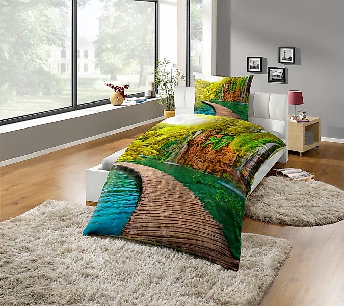 KiNZLER Bettwäsche "Bio Baumwoll Renforce Bettwäsche "Steg"" GOTS zertifizi günstig online kaufen