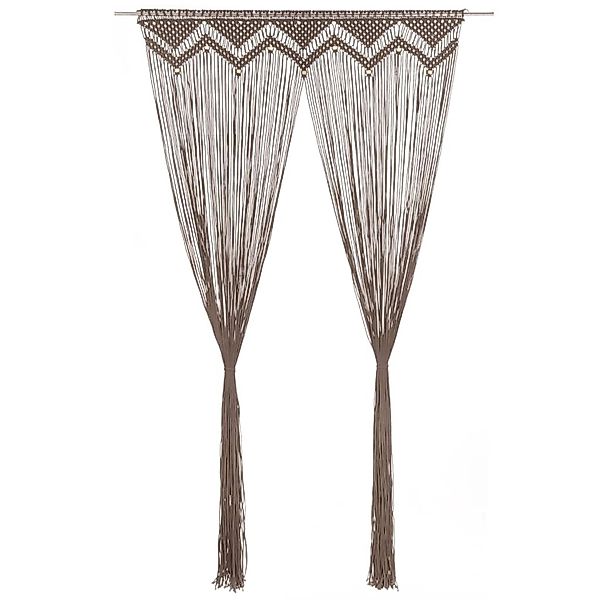 vidaXL Makramee Vorhang Taupe 140x240 cm Baumwolle 323980 günstig online kaufen