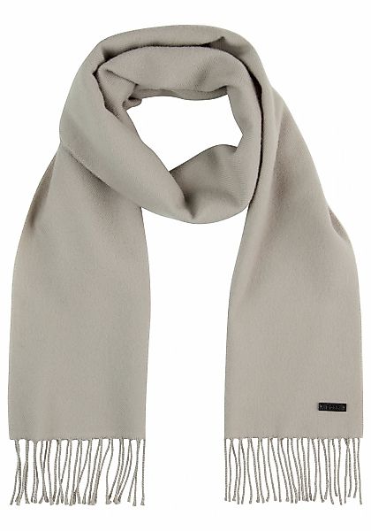 BOSS Wollschal "Naster 35*180", mit gedrehten Fransen 100% Wolle Lederlabel günstig online kaufen