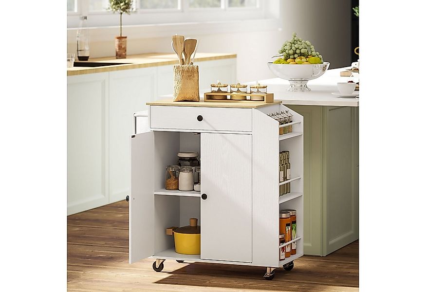 HOMCOM Servierwagen Kücheninsel mit Arbeitsplatte, Schublade, (Küchenschran günstig online kaufen