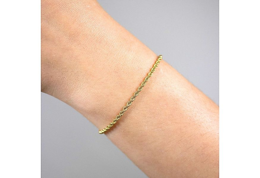 HOPLO Goldarmband Goldarmband Kordelkette hohl 2,2 mm Armkette 19 cm - 333- günstig online kaufen