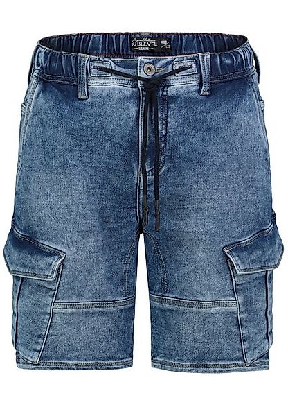 SUBLEVEL Jeansshorts Cargo-Shorts Denim Bermuda mit elastischem Bund (1-tlg günstig online kaufen