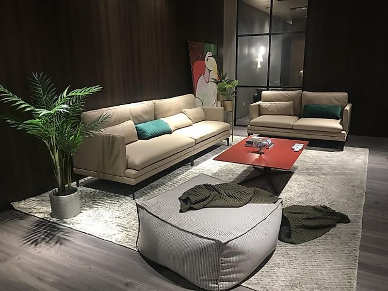 Xlmoebel Sofa Exklusive Designer Sitzgruppe Sofa Couch Polsterset aus Leder günstig online kaufen