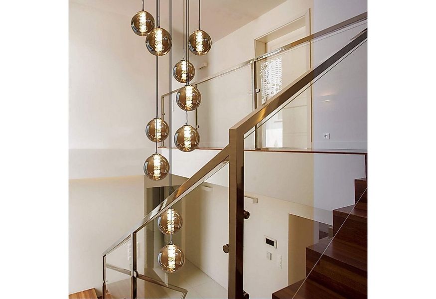 ZMH Pendelleuchte LED Höhenverstellbar Kronleuchter Glas Wohnzimmerlampe, L günstig online kaufen