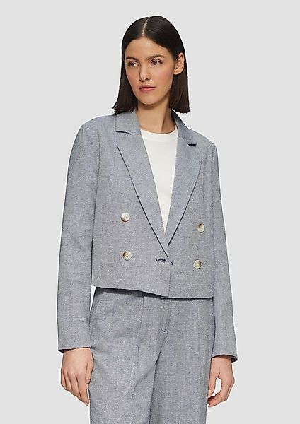 s.Oliver Jackenblazer Indoor-Blazer Kurzer Twill-Blazer aus Baumwollmix günstig online kaufen