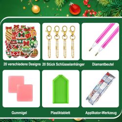 CLTYQ Schlüsselanhänger 20 Stück 5D Diamantmalerei günstig online kaufen