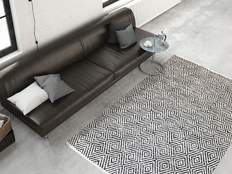 calo-deluxe Teppich "Luba 333" rechteckig 7 mm Höhe reine Baumwolle, Wohnzi günstig online kaufen