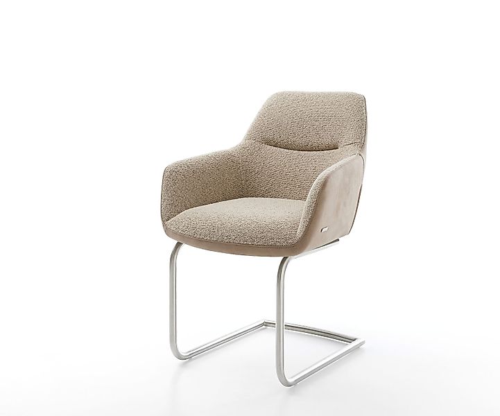 Freischwinger Pejo-Flex Materialmix Schlamm Freischwinger rund Edelstahl Ta günstig online kaufen