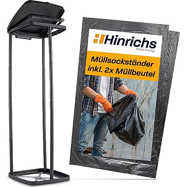 Hinrichs Müllsackständer mit Deckel und Klemmring Inkl. 2 Müllsäcke günstig online kaufen