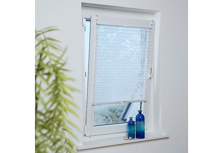 GARESA Plissee Ausbrenner Blätterranke, Lichtschutz, ohne Bohren, verspannt günstig online kaufen