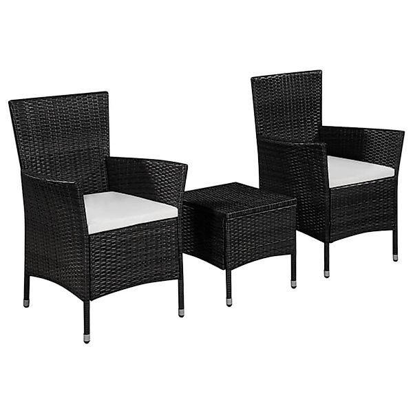 vidaXL Gartenlounge-Set 3-tlg. Bistro-Set Poly Rattan günstig online kaufen