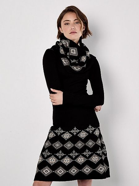 Apricot Strickkleid Minikleid (2-tlg) mit Routenmuster und Snood günstig online kaufen