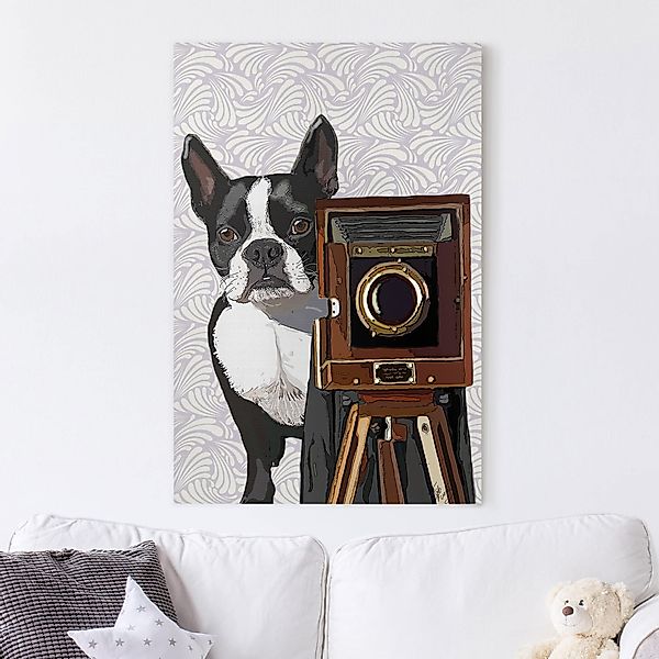 Leinwandbild - Hochformat Tierfotograf Terrier günstig online kaufen