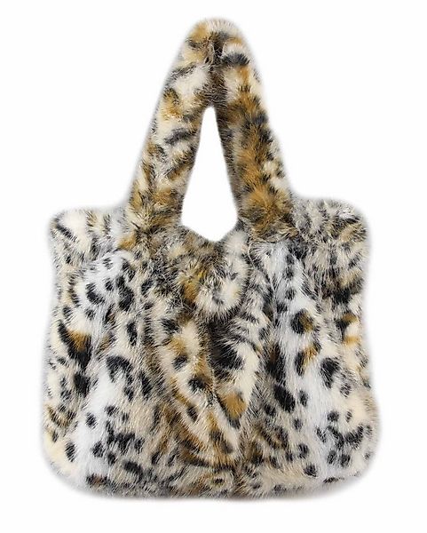 ITALYSHOP24 Schultertasche XXL Damen Leopard Print Tasche PELZTASCHE Shoppe günstig online kaufen