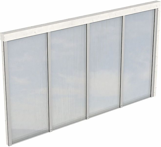 Skan Holz Seitenwand m. Polycarbonatplatten (WA) 355 x 200 cm Fichte Weiß günstig online kaufen