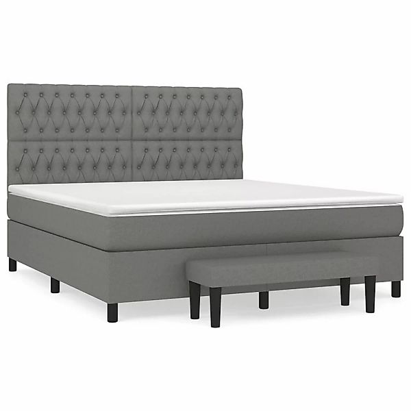 vidaXL Boxspringbett mit Matratze Dunkelgrau 180x200 cm Stoff1400351 günstig online kaufen