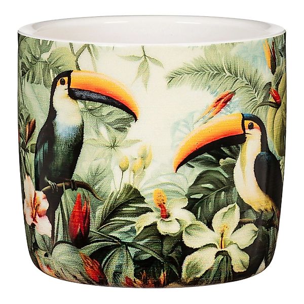 Scheurich Blumentopf Solido Keramik Ø 15 cm x 13,7 cm Grün-Bunt günstig online kaufen