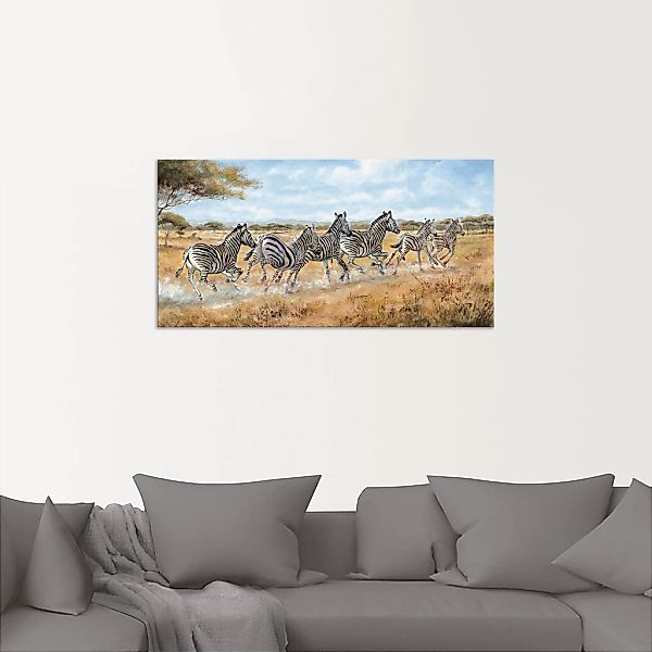 Artland Alu-Dibond-Druck »Laufende Zebras«, Wildtiere, (1 St.), für Innen- günstig online kaufen