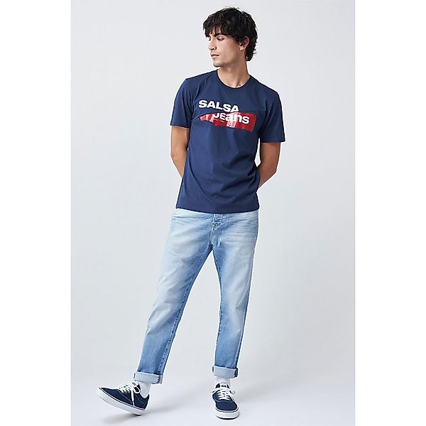 Salsa Jeans 126238-851 / Branding Cut Kurzarm T-shirt M Blue günstig online kaufen