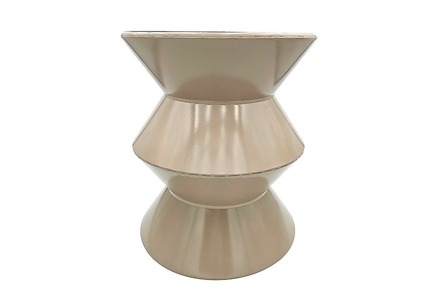 Meinposten Beistelltisch Couchtisch beige 37x30 Retro Metalltisch rund Tisc günstig online kaufen