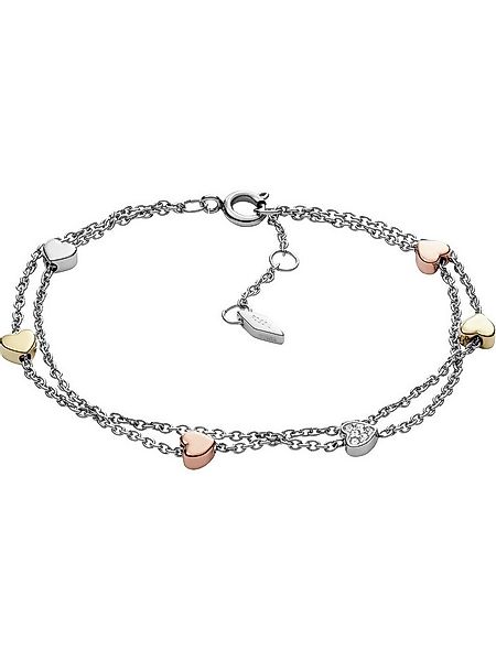 Fossil Armband Fossil Damen-Armband Edelstahl Glasstein Herz günstig online kaufen