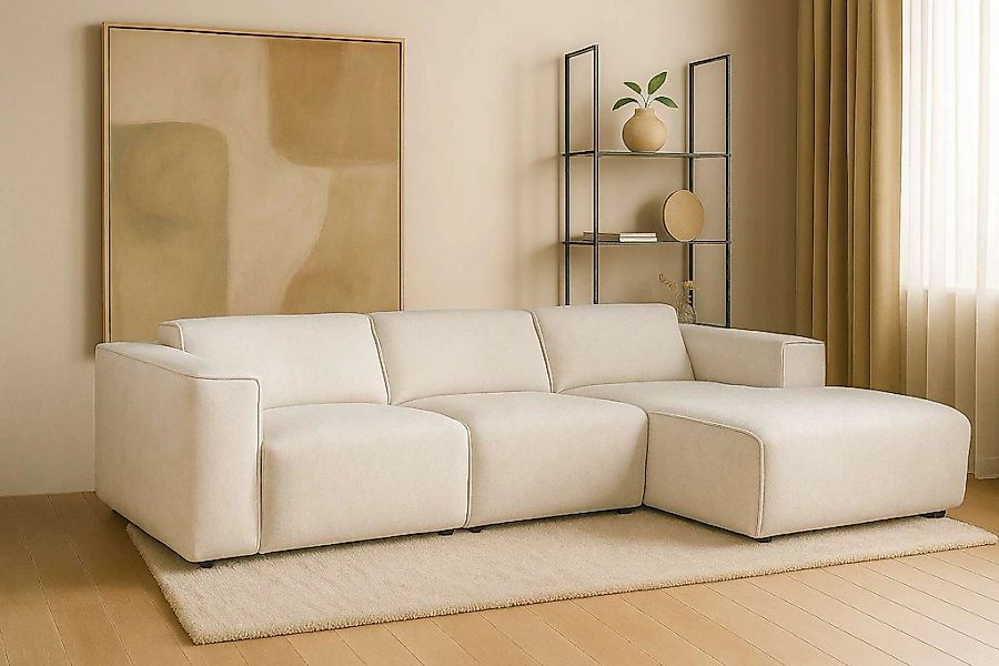Home affaire Ecksofa "Noord mit Kedernaht, Breite 281 cm, L-Form" Cord, Str günstig online kaufen