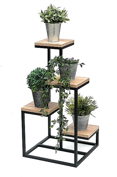 DanDiBo Blumenständer Blumentreppe Metall Schwarz Holz günstig online kaufen
