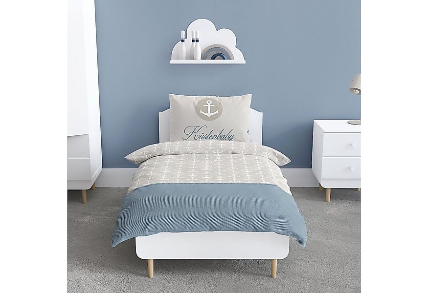 MTOnlinehandel Kinderbettwäsche Küstenbaby Anker 100x135+40x60 cm, 100 % Ba günstig online kaufen