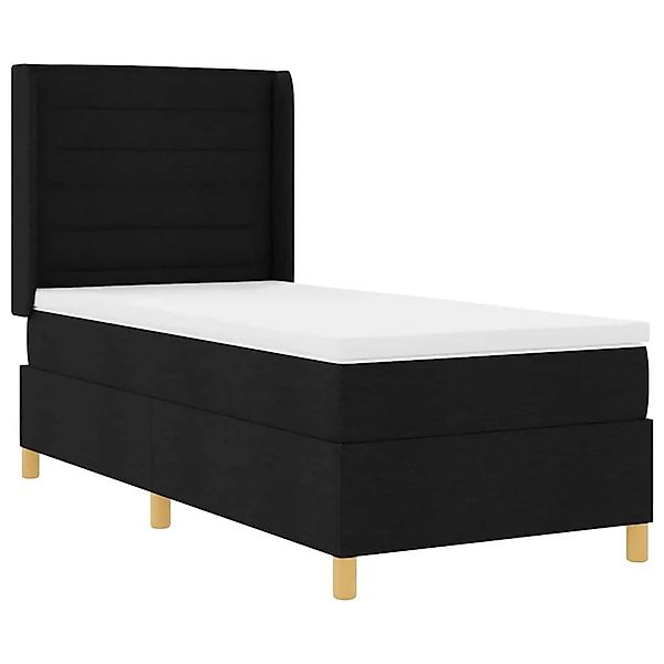 vidaXL Boxspringbett mit Matratze Schwarz 80 x 200 cm Stoff 3343597 günstig online kaufen