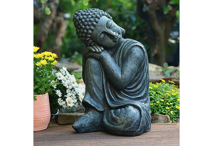 INtrenDU Gartenfigur Schlafender Garten Buddha 44cm, wetterfest für Innen u günstig online kaufen