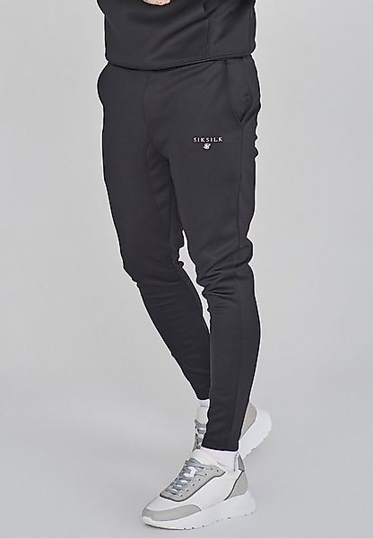 Siksilk Jogger Pants SikSilk Herren Schwarze Muscle Fit Jogginghose günstig online kaufen