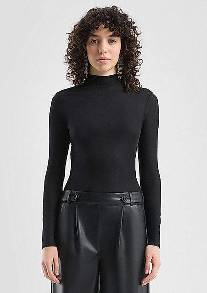 QS Langarmshirt T-Shirt Leicht glitzerndes Longsleeve günstig online kaufen