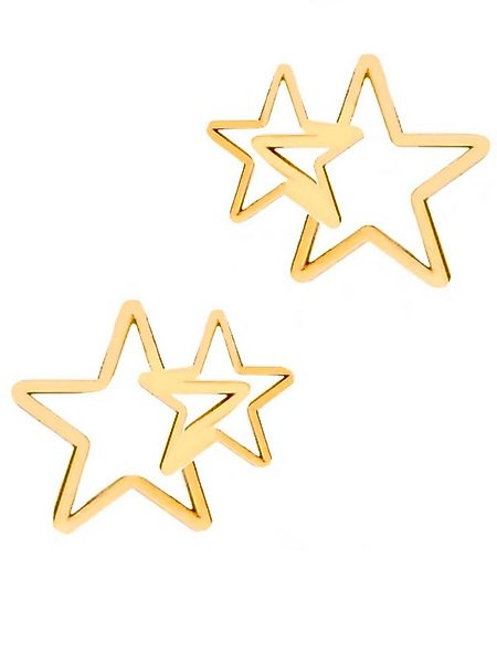 Goldene Hufeisen Paar Ohrstecker Ohrringe Gold Sterne 925 Silber 18k vergol günstig online kaufen