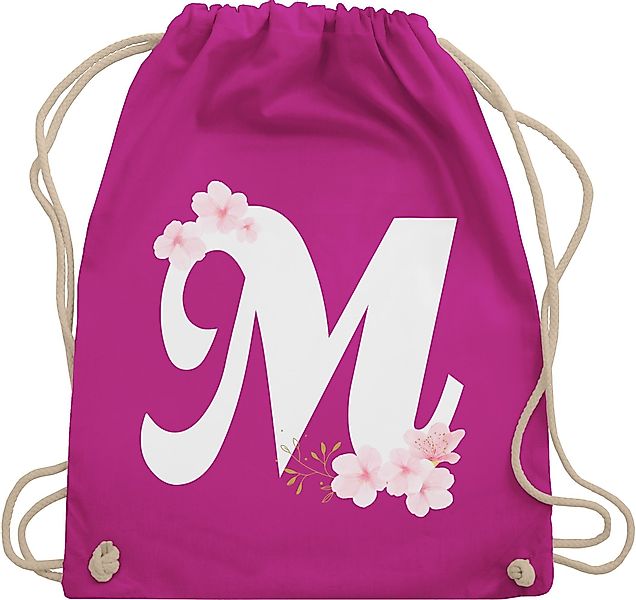 Shirtracer Turnbeutel Buchstabe M mit Kirschblüten, günstig online kaufen