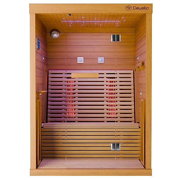 Dewello Infrarotkabine Sauna Palermo 135cm x 120cm 2 Personen Vollspektrum günstig online kaufen