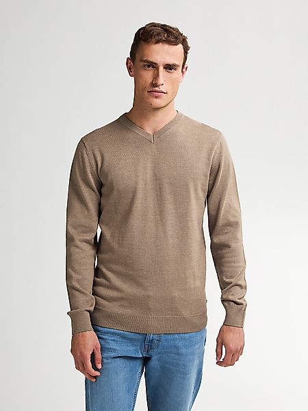 Petrol Industries V-Ausschnitt-Pullover "V-Neck Basi", Materialmix mit Baum günstig online kaufen