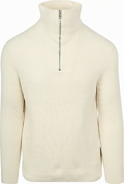 Marc O'Polo Half Zip Pullover Ecru - Größe M günstig online kaufen