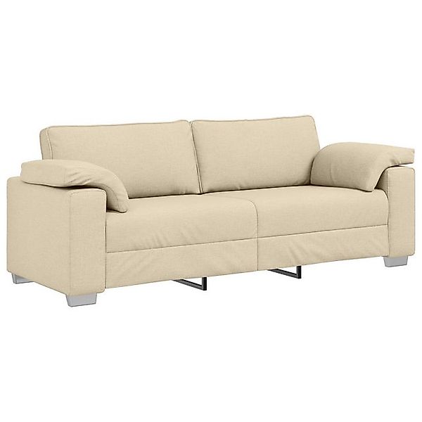 vidaXL Sofa Sofa Creme Metall 3-Sitzer Robust Rechteckig Modern, 1 Teile günstig online kaufen