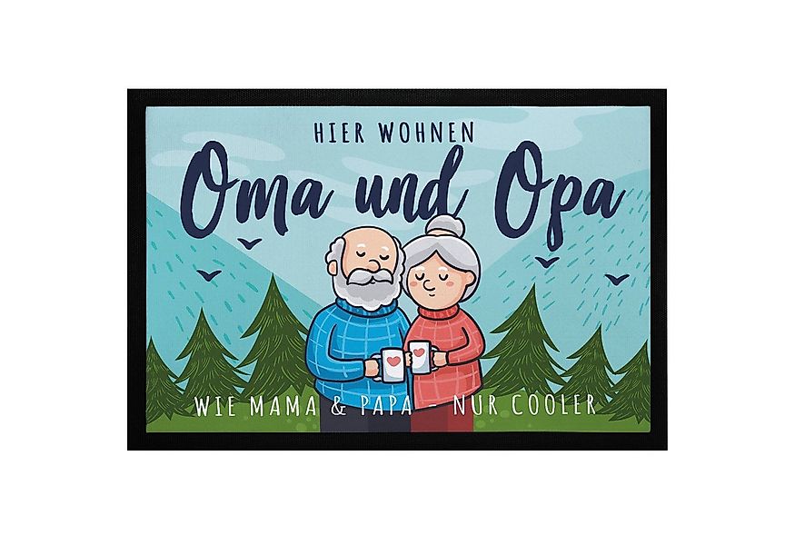SpecialMe Fußmatte Fußmatte Geschenk Hier wohnen Oma und Opa Großeltern Ges günstig online kaufen
