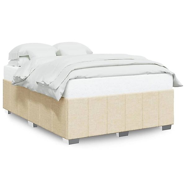 vidaXL Bettgestell ohne Matratze Creme 140x190 cm Stoff 3284837 günstig online kaufen