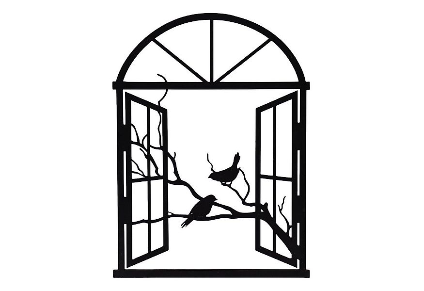 UNUS HOME Wanddekoobjekt Wandbild aus Metall selbstklebend Fenster mit Vöge günstig online kaufen