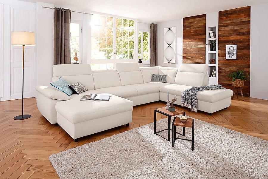 Home affaire Wohnlandschaft "Mauritius U-Form" mit Kopfteil- und Armlehnver günstig online kaufen