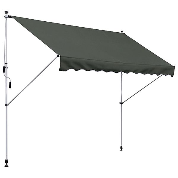 Outsunny Standmarkise freistehend, 300 x 150cm, Markise mit Handkurbel, fre günstig online kaufen