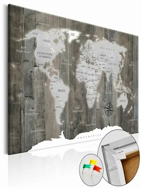 artgeist Pinnwand Bild World of Wood [Cork Map] mehrfarbig Gr. 90 x 60 günstig online kaufen