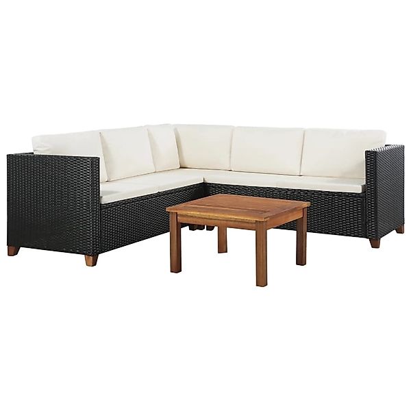 vidaXL Gartenlounge-Set 4-tlg. Garten-Lounge-Set mit Auflagen günstig online kaufen