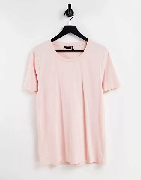 ASOS DESIGN – T-Shirt in Hellrosa mit U-Ausschnitt günstig online kaufen