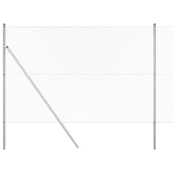 vidaXL Zaunpfosten Silber 10 x 1,6 m 40 x 40 mm Maschen Stahl 3351129 günstig online kaufen