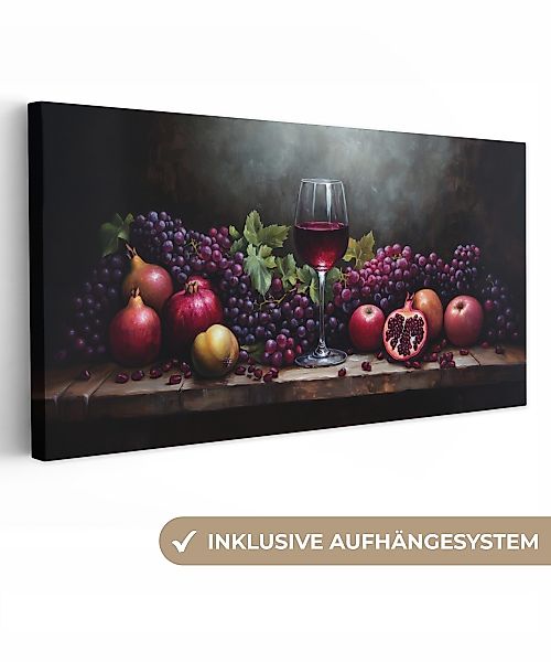 OneMillionCanvasses® Leinwandbild Panorama Wein - Obst günstig online kaufen